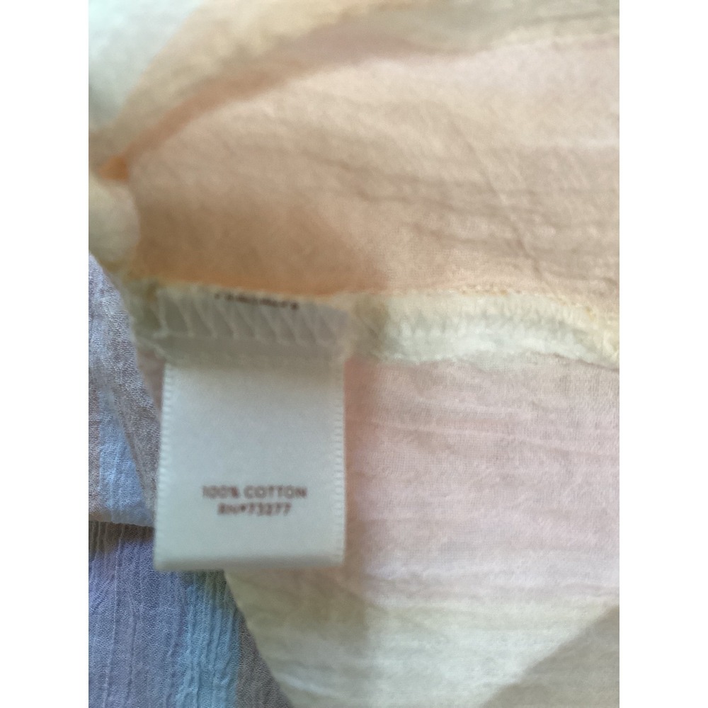 Lauren Conrad Womens Pink Peach Striped Cotton Gauze Tie Blouse Size M - Picture 7 of 10